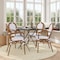Flash Furniture Lourdes Thonet French Bistro Stacking Chair w/Arms, White/Gray PE Rattan/Bamboo Alum Frame, 4PK 4-SDA-AD642002A-WHGY-NAT-GG - alternate 1